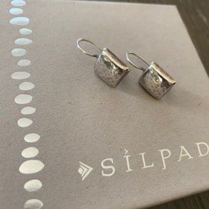 Silpada Hammered Silver Square Earrings